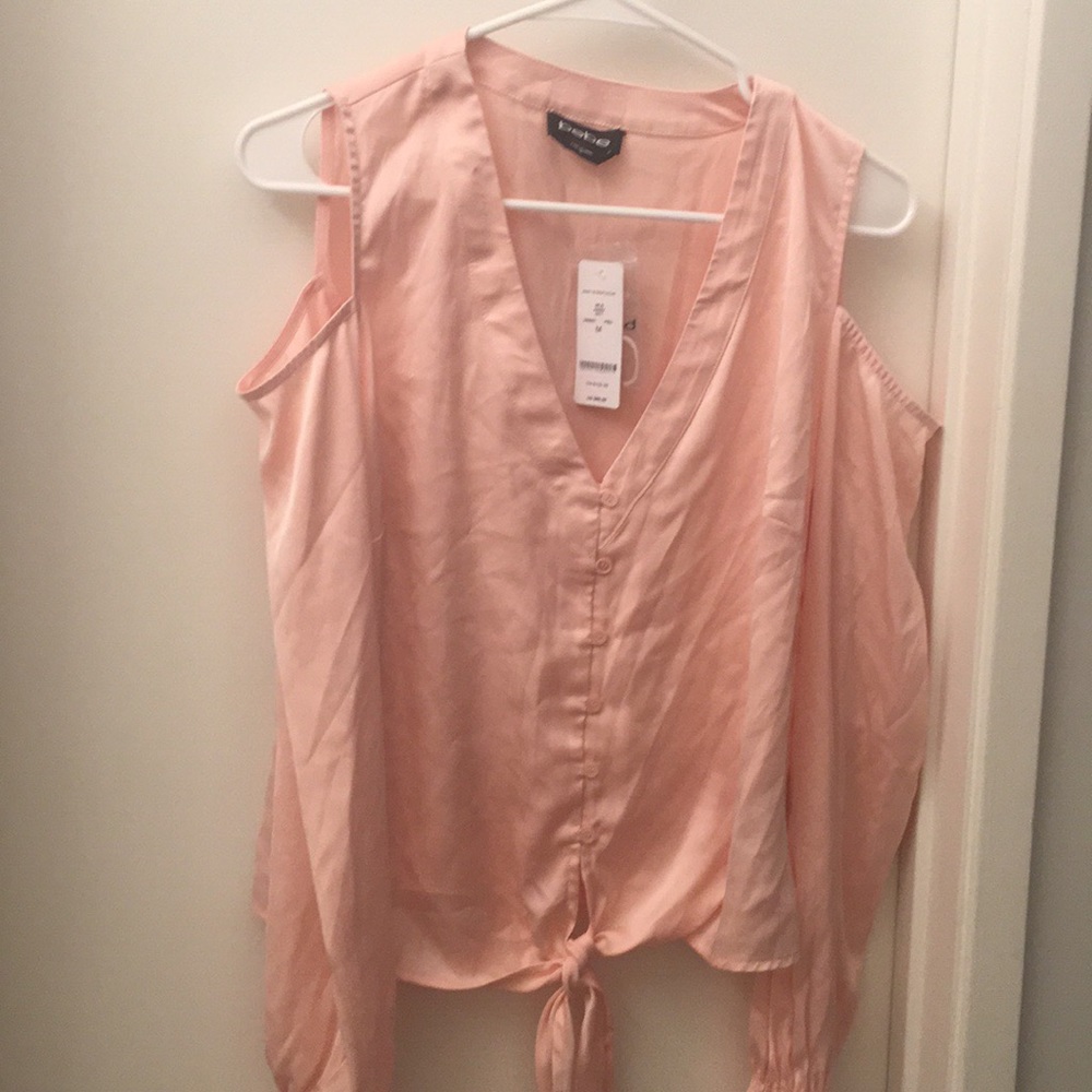 Bebe cold shoulder long sleeve blouse - NWT